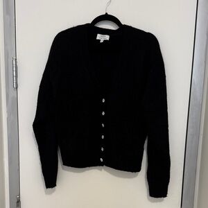 & Other Stories Black Cardigan w flower buttons (size M)